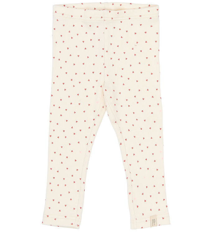 Petit Piao Leggings - Rib/Modal - PPSonja - Eggnog Heart