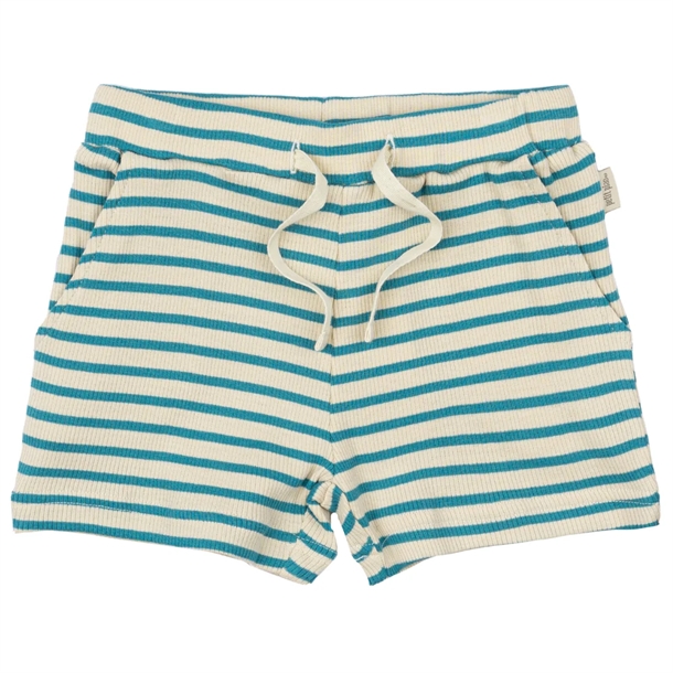 Petit Piao Shorts - Modal Striber - Turquise/Dark off white