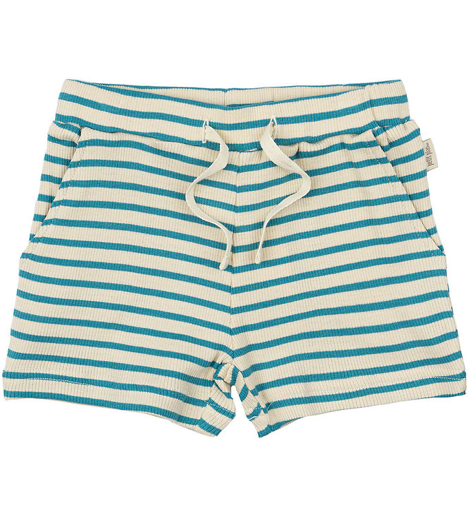 Petit Piao Shorts - Rib - Modal - Turquise/Dark Off White Petit Piao Shorts - Rib - Modal - Turquise/Dark Off White