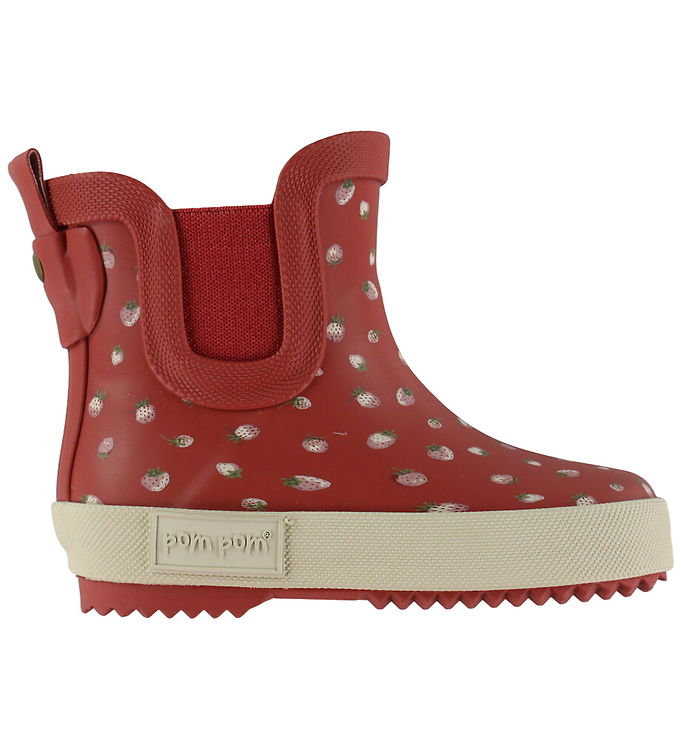 Pom Pom Gummistøvler - Ankel - Strawberry Dot