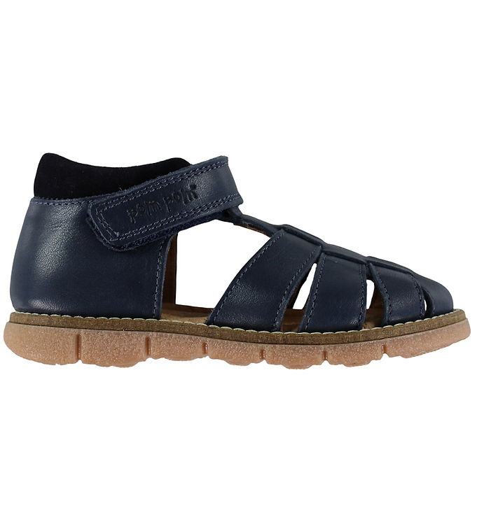 Pom Pom Sandaler - Velcro - Navy Blazer Pom Pom Sandaler - Velcro - Navy Blazer