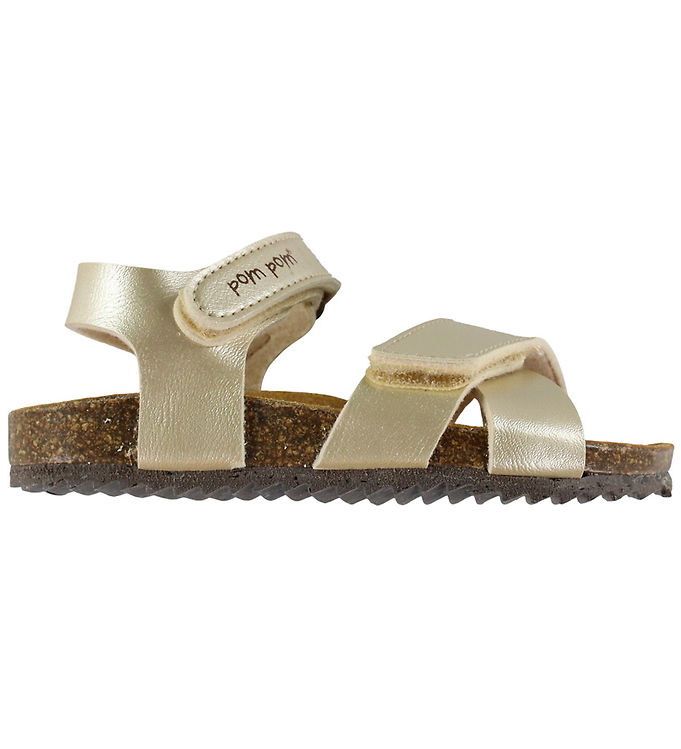 Pom Pom Sandaler - Velcro - Pale Gold Pom Pom Sandaler - Velcro - Pale Gold