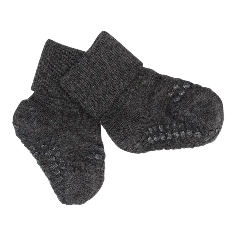 Skridsikre Strømper - Bamboo - Dark grey melange - 27/30