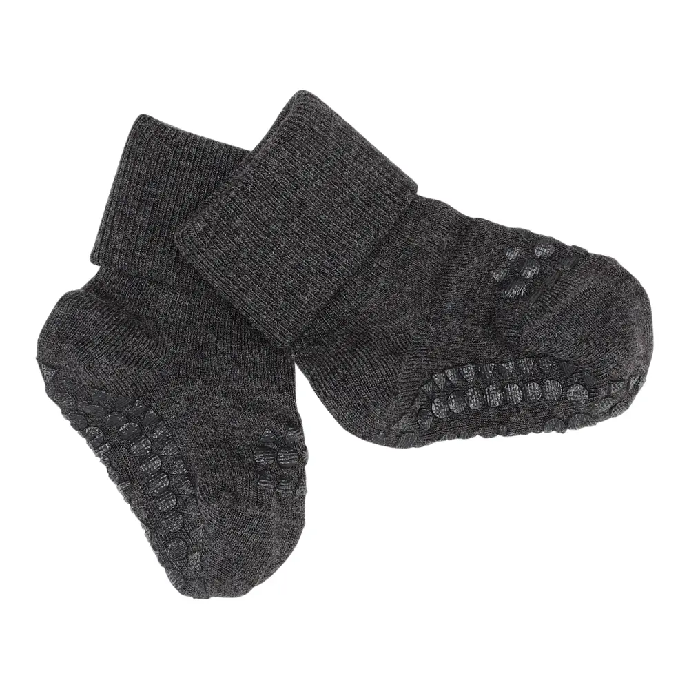 Skridsikre Strømper - Bamboo - Dark grey melange - 27/30