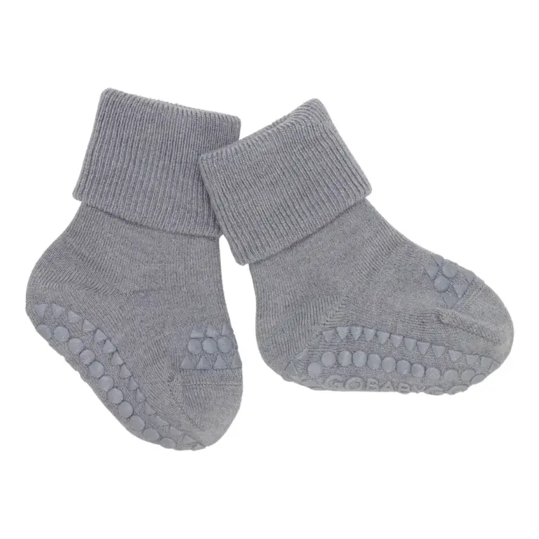 Skridsikre Strømper - Merino Uld - Grey melange - 20/22