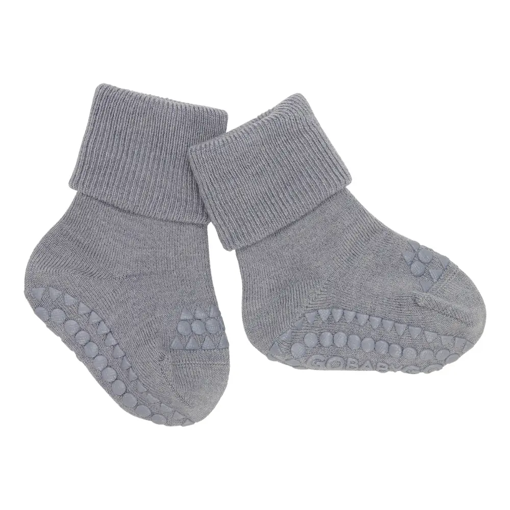 Skridsikre Strømper - Merino Uld - Grey melange - 20/22