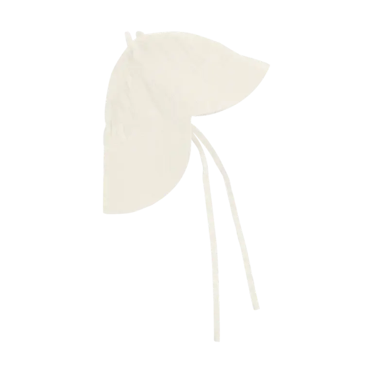 Sommerhat m. Ører Muslin - Antique White - 6-12 MDR.