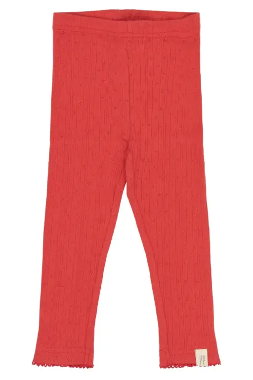 Suze Pointelle Leggings - Molten Lava - 110 CM