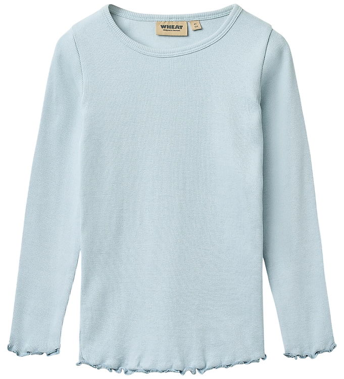 Wheat Bluse - Rib - Ida - Summer Sky Wheat Bluse - Rib - Ida - Summer Sky