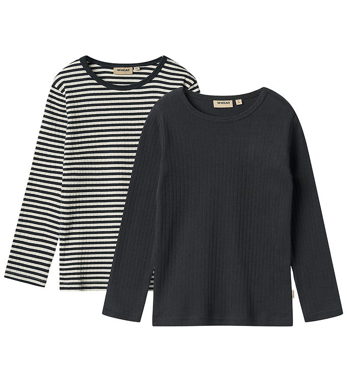 Wheat Bluser - Rib - Stig - 2-pak - Navy Rib Stripe