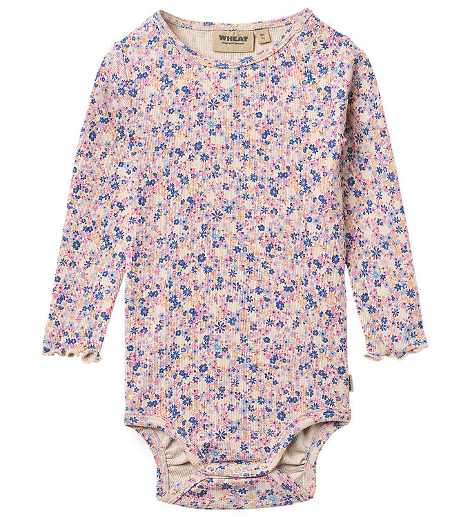 Wheat Body l/æ - Rib - Rie - Pink Blue Flowers Wheat Body l/æ - Rib - Rie - Pink Blue Flowers