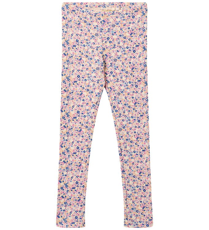 Wheat Leggings - Rib - Jules - Pink Blue Flowers Wheat Leggings - Rib - Jules - Pink Blue Flowers