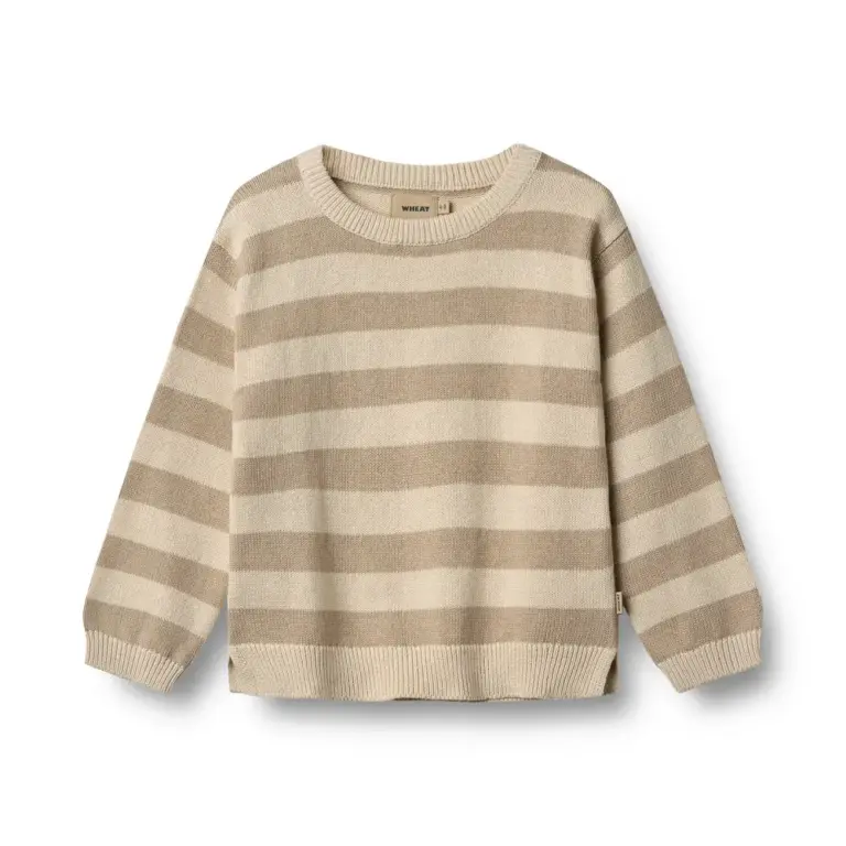 Wheat Morgan Strik Pullover - Beige Stripe - 104