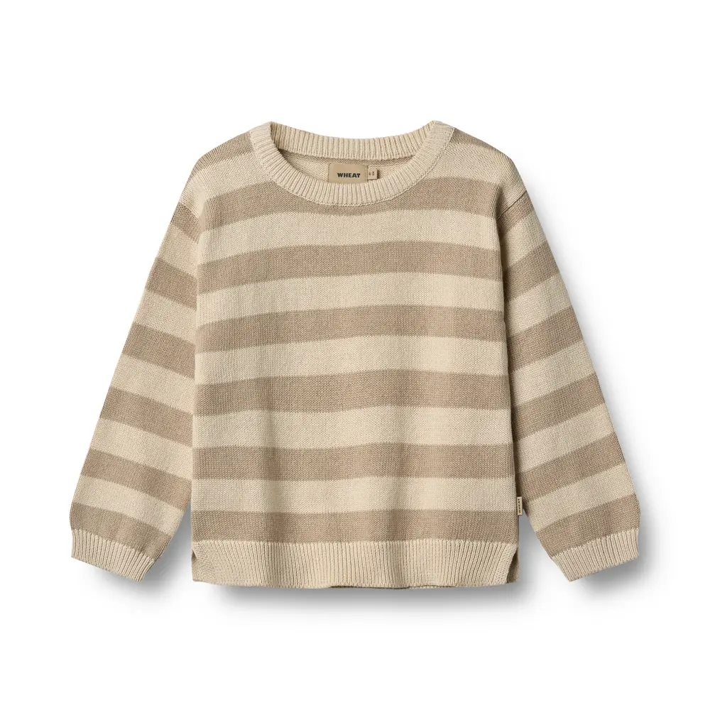 Wheat Morgan Strik Pullover - Beige Stripe - 104 Wheat Morgan Strik Pullover - Beige Stripe - 104