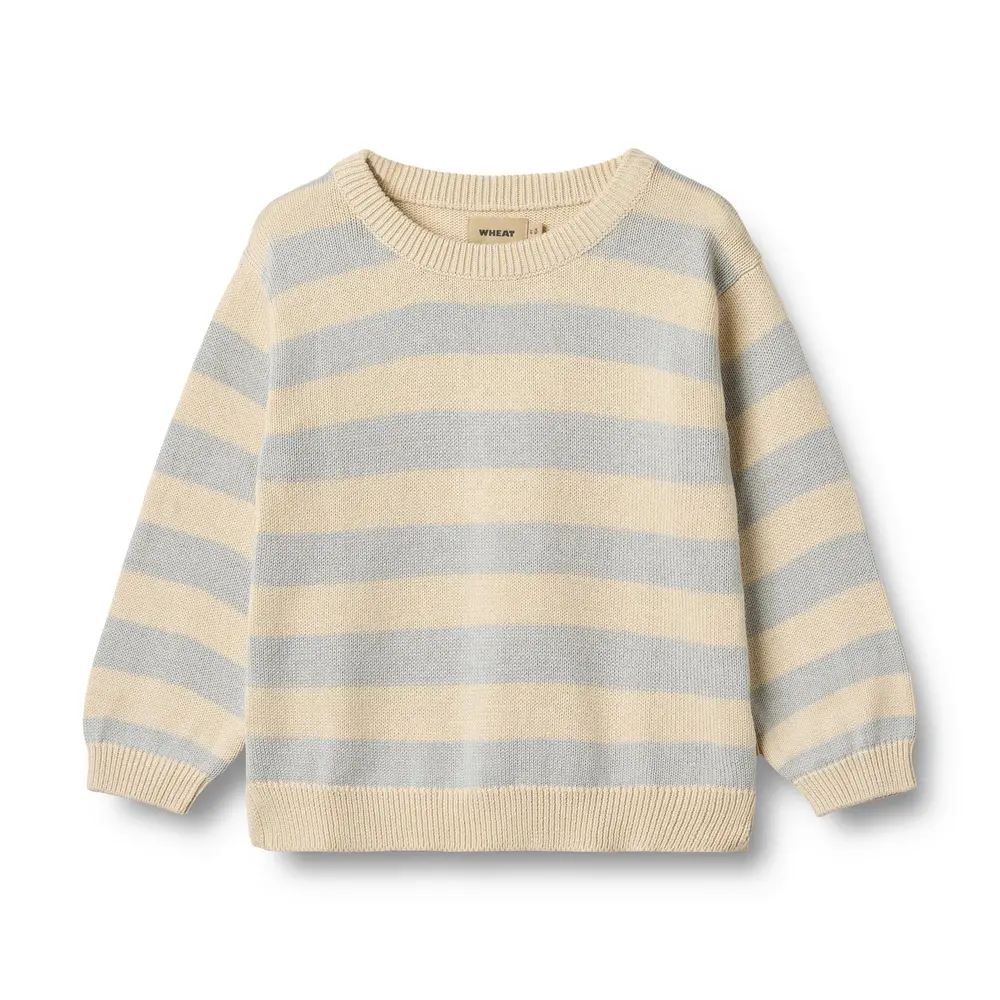 Wheat Morgan Strik Pullover - Soft Blue Stripe - 116 Wheat Morgan Strik Pullover - Soft Blue Stripe - 116
