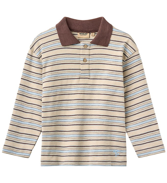 Wheat Polobluse - Fred - Multi Blue Stripe