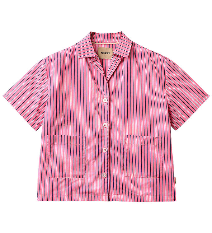 Wheat Skjorte k/æ - Vilma - Pink Stripe Wheat Skjorte k/æ - Vilma - Pink Stripe