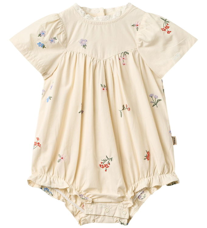 Wheat Sommerdragt - Margit - Ivory Embroidery Flowers Wheat Sommerdragt - Margit - Ivory Embroidery Flowers