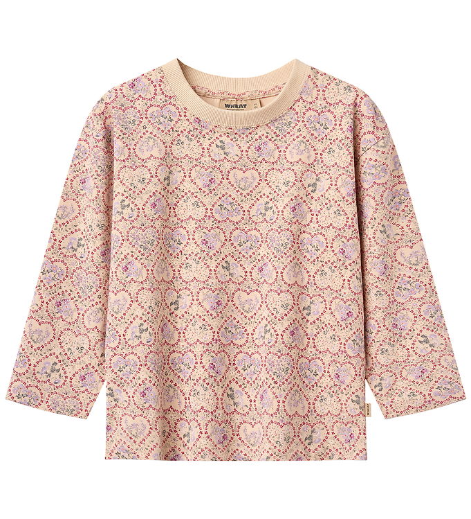 Wheat T-shirt - Dixie - Magenta Heart Flowers