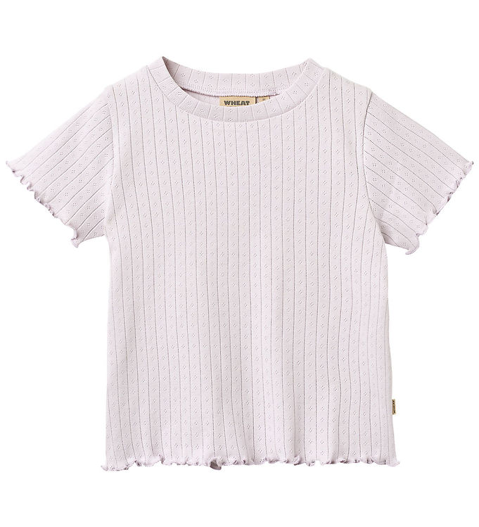 Wheat T-shirt - Rib/Hulmønster - Irene - Purple Light Wheat T-shirt - Rib/Hulmønster - Irene - Purple Light