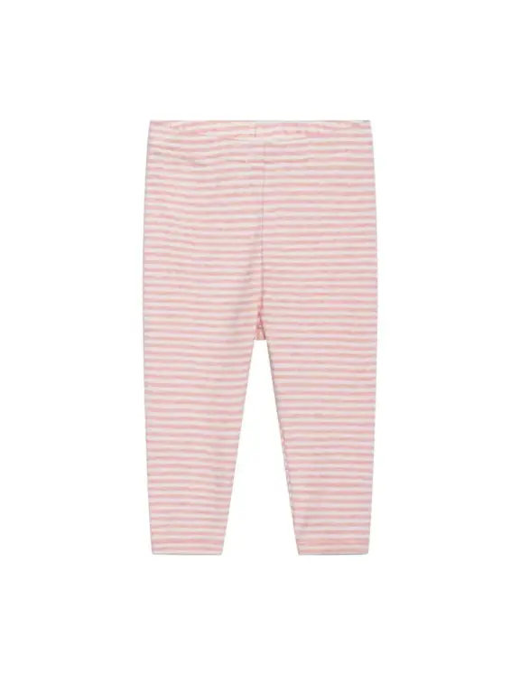 Baby Stribet Leggings - CORAL/OW - 74 / 9 MDR.