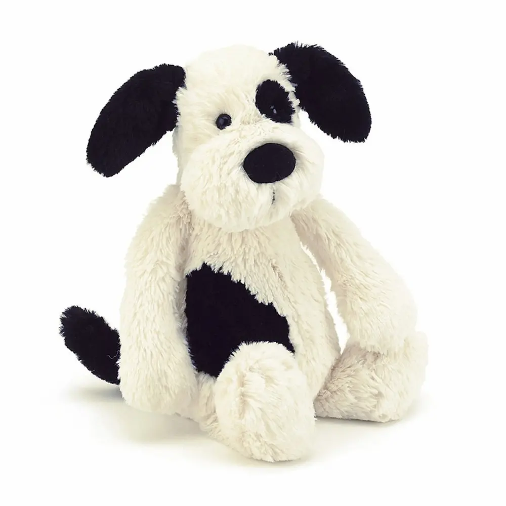 Bashful hund, sort/creme 31 cm Bashful hund, sort/creme 31 cm