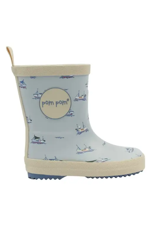 Bliss Gummistøvle m. Print - Pearl Blue Boat AOP - 29