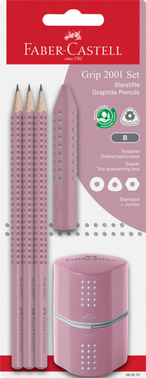 Blistersæt Faber-Castell grip 2001 rose
