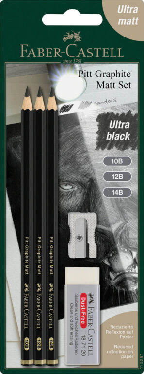 Blyant Pitt Graphite Mat Faber Castell 10B 12B 14B Sæt Bc