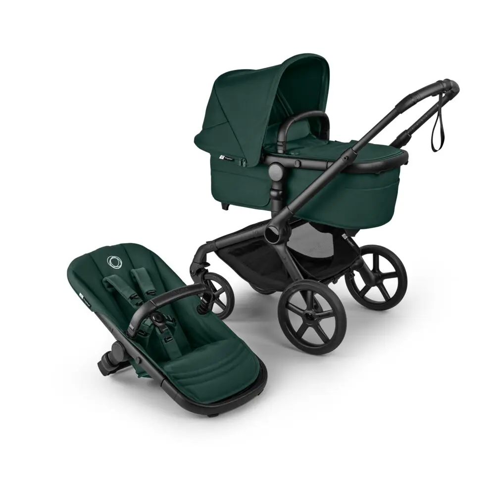 Bugaboo Fox 5 Renew Kombivogn - Black/Fern Green Bugaboo Fox 5 Renew Kombivogn - Black/Fern Green