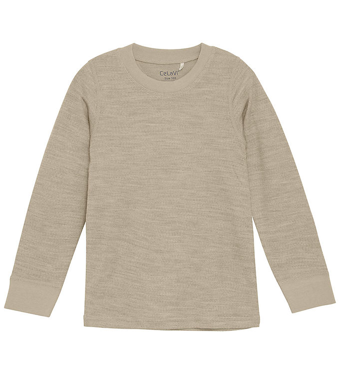 CeLaVi Bluse - Uld/Viskose - Savannah Tan