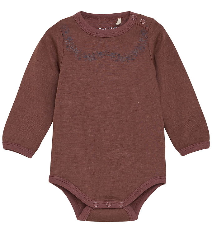 CeLaVi Body l/æ - Uld/Viskose - Marron m. Print