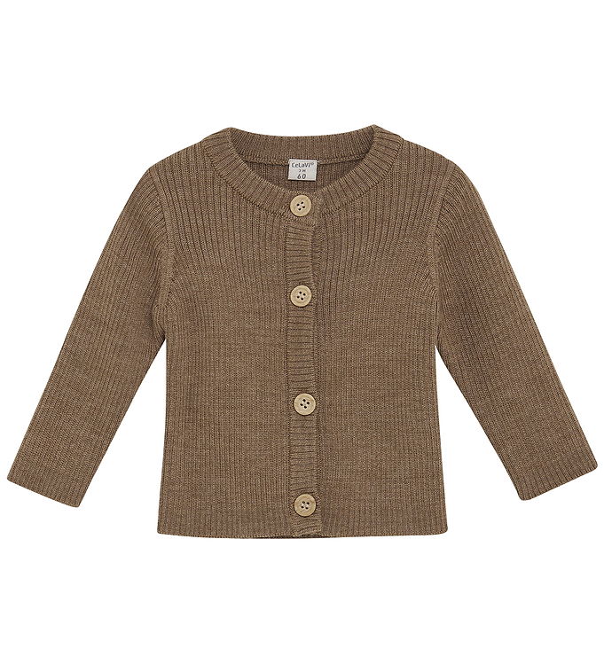 CeLaVi Cardigan - Uld - Cocoa Creme