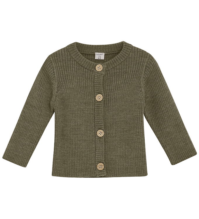 CeLaVi Cardigan - Uld - Dusky Green