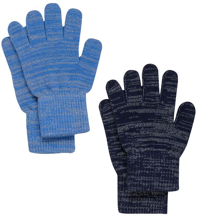 CeLaVi Handsker - Uld/Polyester - 2-pak - Bright Cobalt m. Refle CeLaVi Handsker - Uld/Polyester - 2-pak - Bright Cobalt m. Refle