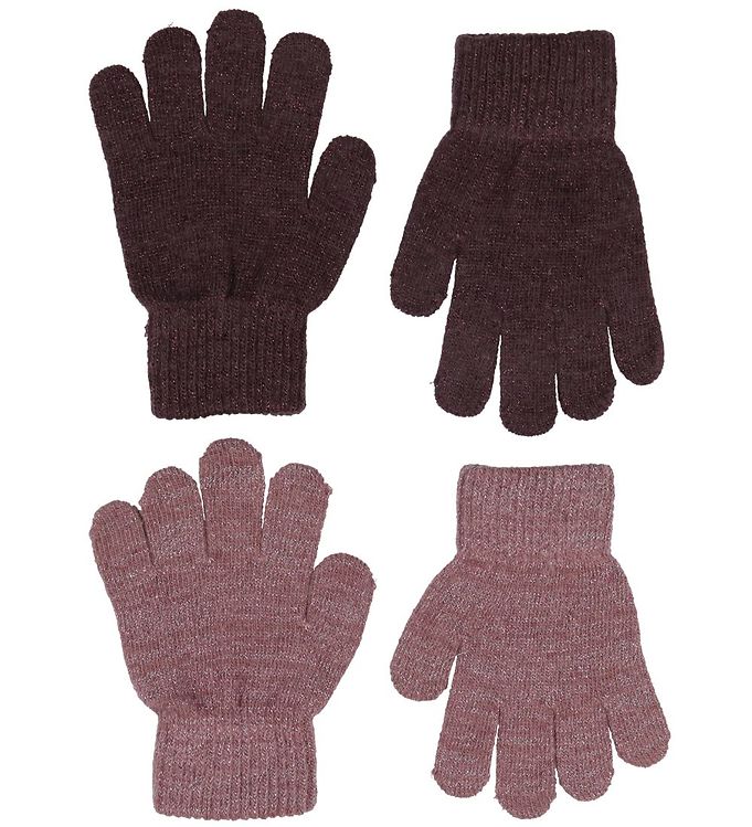 CeLaVi Handsker - Uld/Polyester - 2-pak - Rose Brown m. Glimmer CeLaVi Handsker - Uld/Polyester - 2-pak - Rose Brown m. Glimmer
