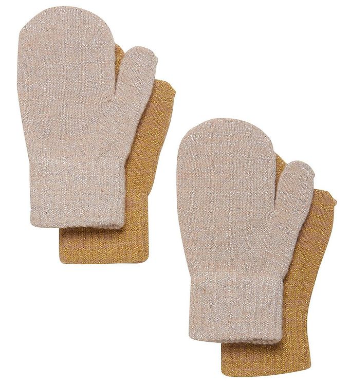 CeLaVi Luffer - Uld/Nylon - 2-Pak - Beige Guld m. Glimmer CeLaVi Luffer - Uld/Nylon - 2-Pak - Beige Guld m. Glimmer
