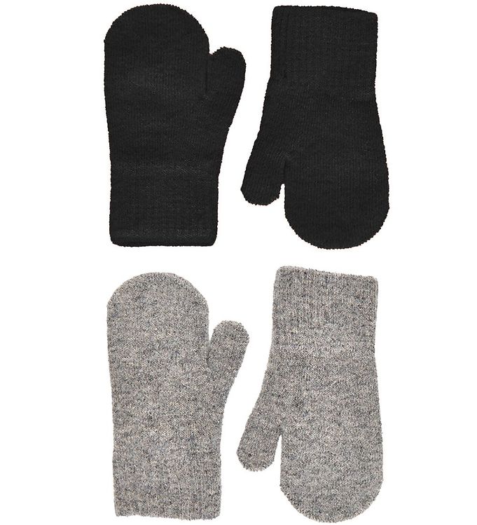 CeLaVi Luffer - Uld/Nylon - 2-pak - Sort/Gråmeleret