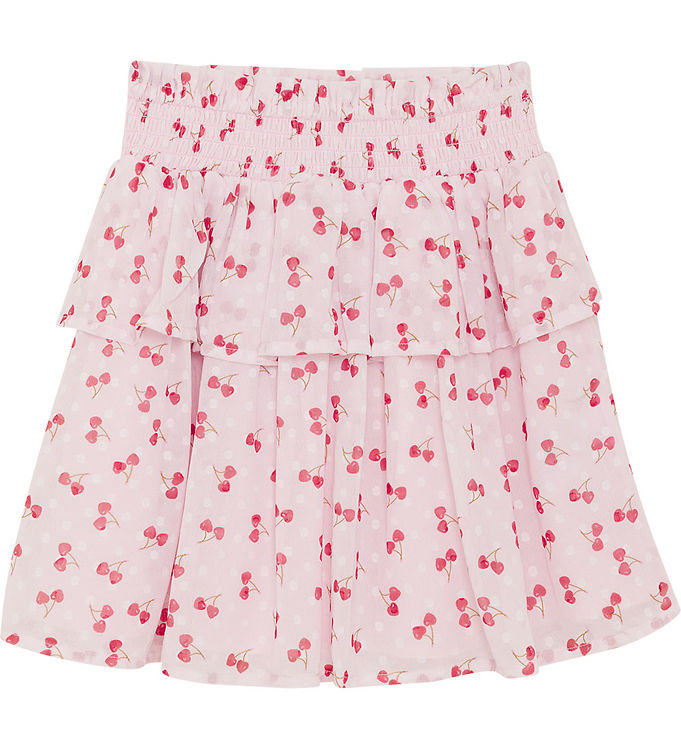 Creamie Nederdel - Crepe Dobby - Rose Pink m. Kirsebær