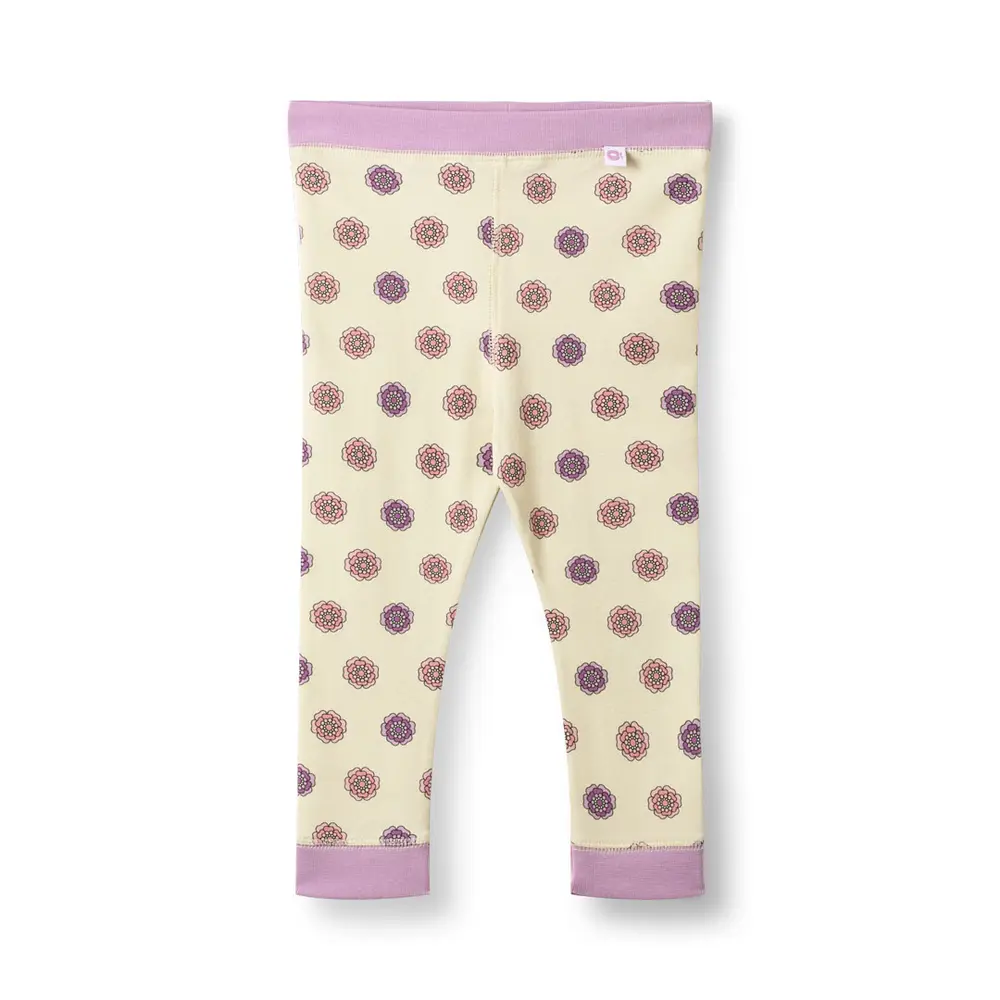 Elstar Leggings - Blomster - Vanilla - 74