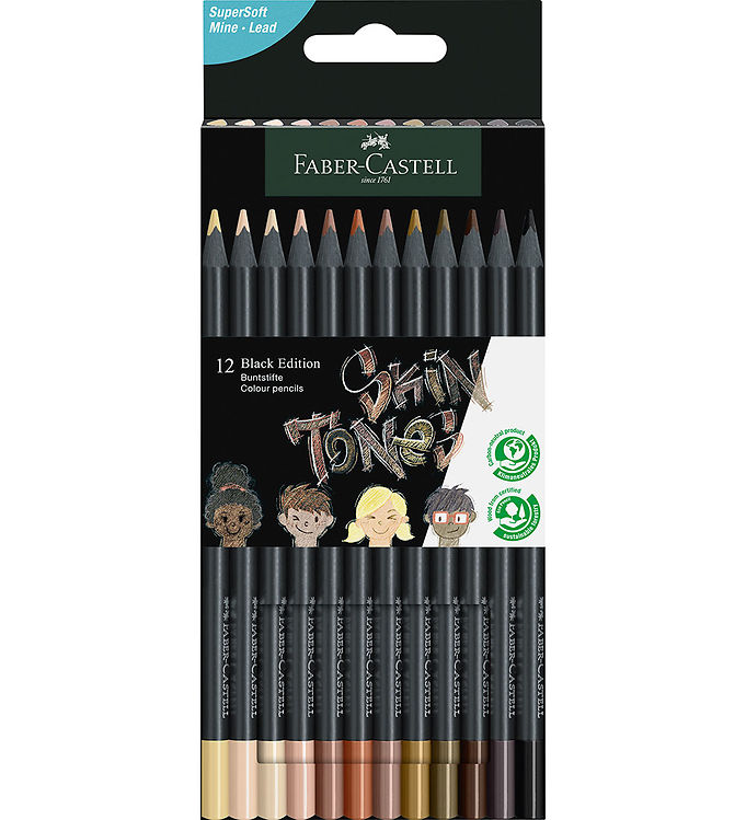 Faber-Castell Farveblyanter - Trekantet - Black Edition - 12 stk