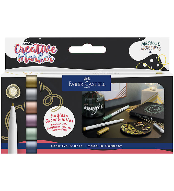 Faber-Castell Tuscher - Creative Marker - 6 stk. - Metallic Mome
