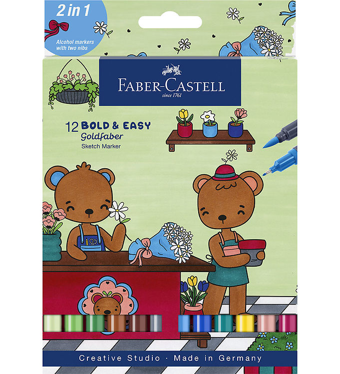Faber-Castell Tuscher - Dobbelt Tyk/ Tynd - 12 stk.