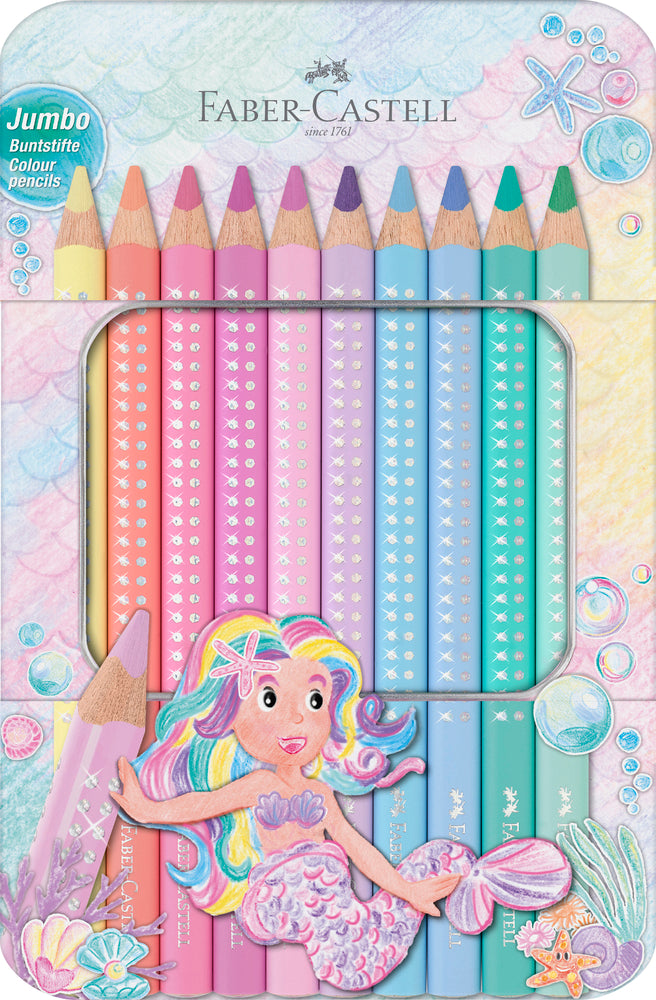 Farveblyant Faber Castell Sparkle Jumbo Pastel Havfrue 10 Ass Farveblyant Faber Castell Sparkle Jumbo Pastel Havfrue 10 Ass