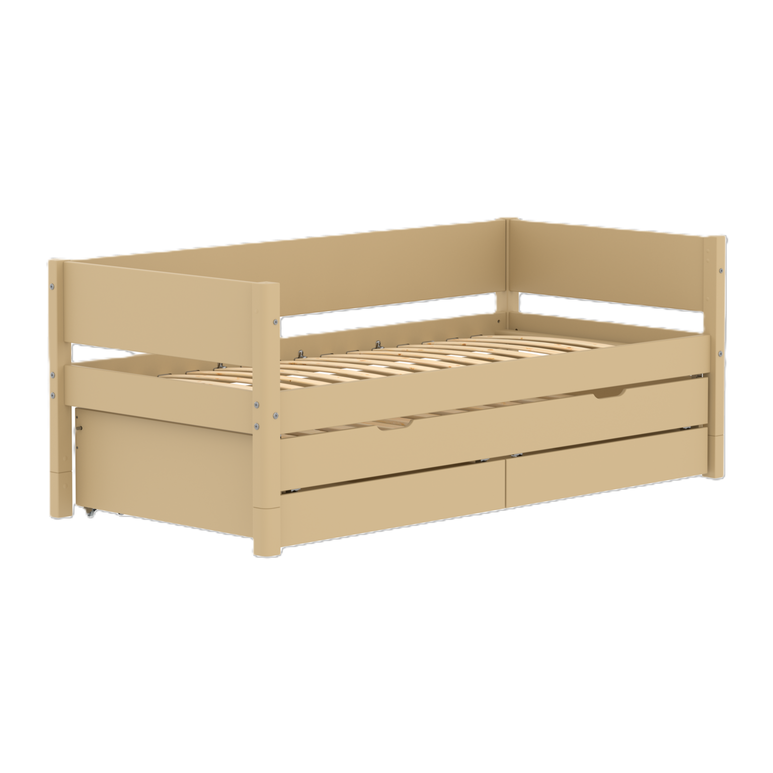 Flexa White Enkeltseng 90x200 cm m. Baggavl Incl. 2 Skuffer og Udtræksseng - Sand Flexa White Enkeltseng 90x200 cm m. Baggavl Incl. 2 Skuffer og Udtræksseng - Sand