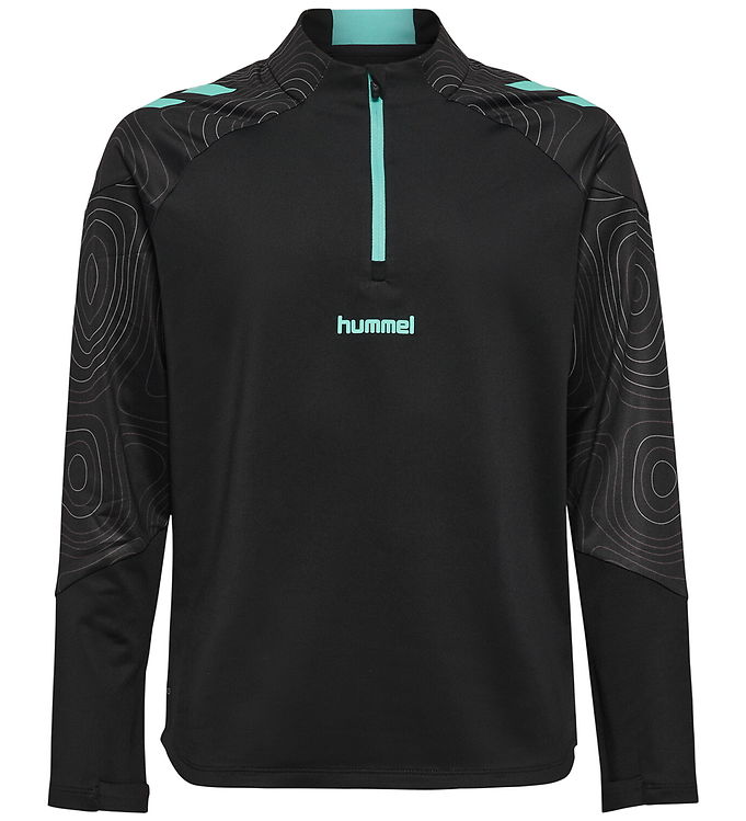 Hummel Bluse - hmlBlaze 2.0 Training Half Zip - Black/Pool Blue Hummel Bluse - hmlBlaze 2.0 Training Half Zip - Black/Pool Blue