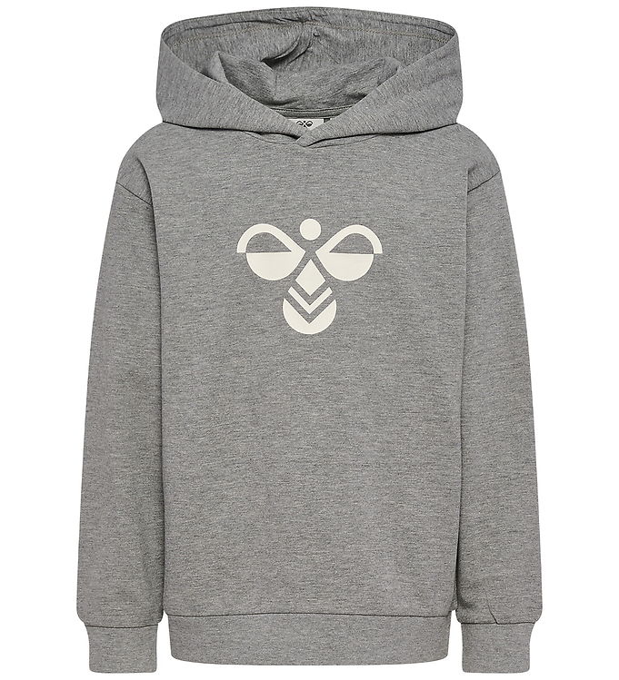 Hummel Hættetrøje - hmlJR Reg Tukas - Gråmeleret m. Logo