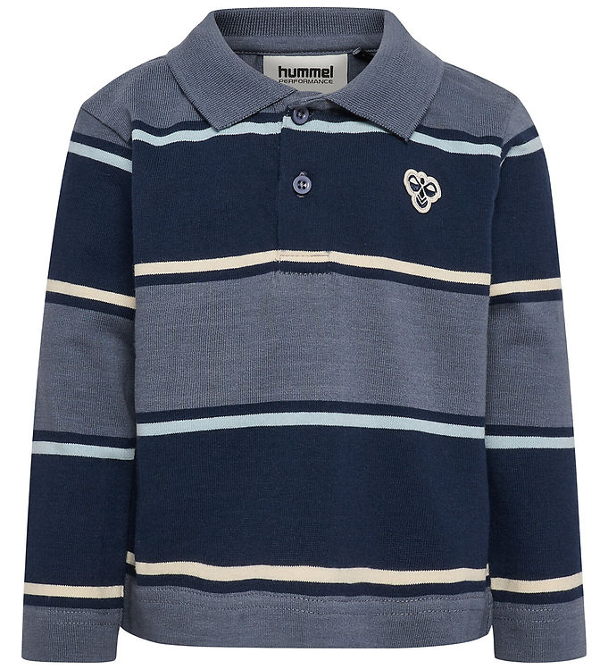 Hummel Polobluse - HmlMini - Loose - Stripe - Flint Stone