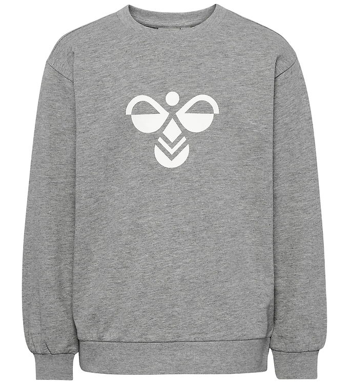 Hummel Sweatshirt - hmlJr Reg Tukas - Gråmeleret m. Logo