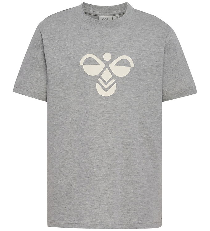 Hummel T-Shirt - hmlJR Reg Tukas - Gråmeleret m. Logo
